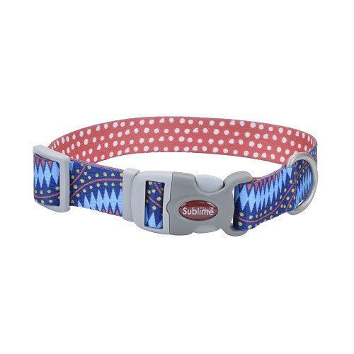 Coastal Pet Sublime 2-Sided Dog Collar - Blue Diamond Dots