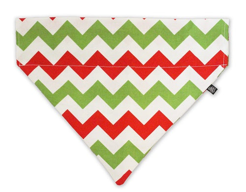 Sophisticated Pup Slip-On Dog Bandana - Red and Green Candy Cane
